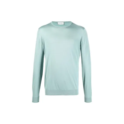 JOHN SMEDLEY Небесно-голубой Мужской Свитера