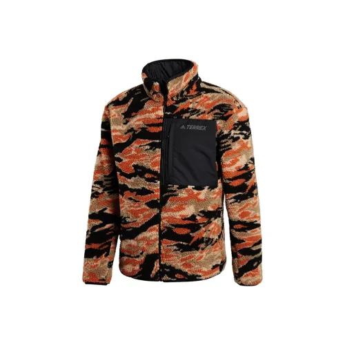 Adidas Шерпа Куртка Мужская Оранжевая Красная Цвет