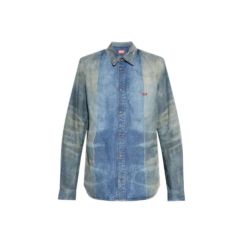 DIESEL Blue Men's Shirts DIESEL Синий Мужские Рубашки