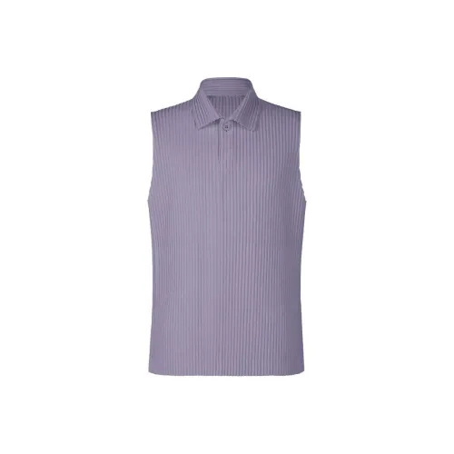 Homme Plissé Issey Miyake SS24 Мужское Поло Фиолетовое