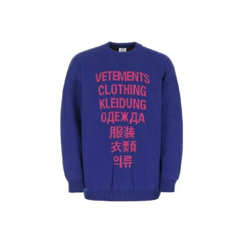 Vetements Королевский синий Мужские свитеры