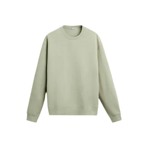 ZARA Светло-зеленый Мужской Свитшот