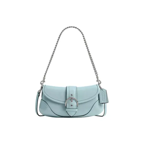 COACH Soho Лакированная кожа Сумка на плечо Средний Женский Светло-синий