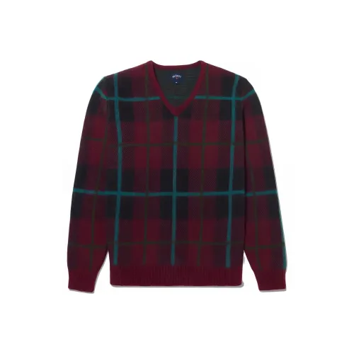 NOAH совместный бренд Бургунди Мужские Свитера