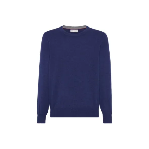 BRUNELLO CUCINELLI Морской синий Мужские кашемировые свитеры