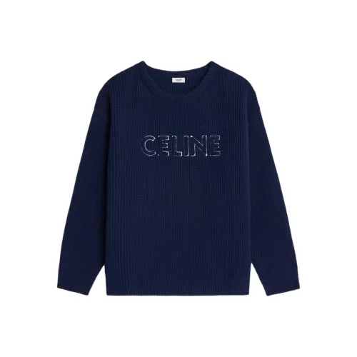 CELINE Свитер Унисекс Морской Синий
