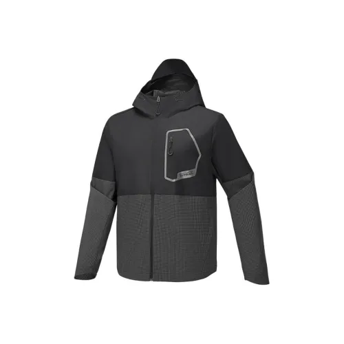 Skechers SS25 Куртка Мужская Черная Сетка С принтом по всей поверхности 053F