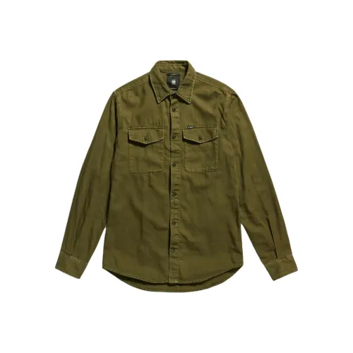 STAR RAW Рубашка Мужская Оливково-зеленая