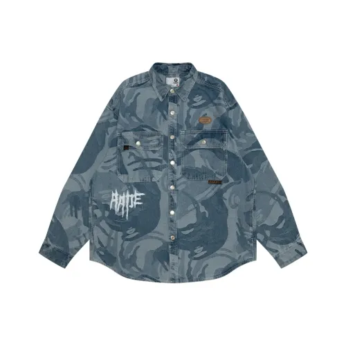 AAPE Синий BLL Мужские Рубашки