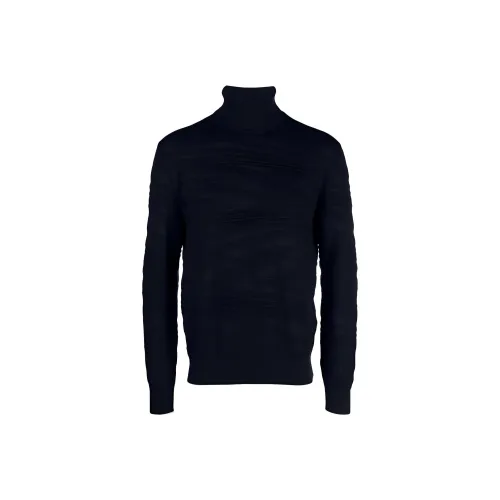 MISSONI Тисненый Шерсть и Вискоза Высокий Воротник Свитер Мужской Черный