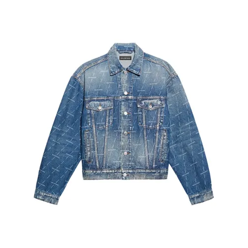 Balenciaga Куртки и Пальто Мужские Джинсовый Синий