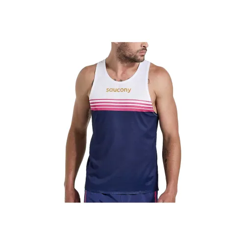 Saucony Майка Мужская Белая Синяя