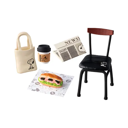 RE MENT Снупи Черно-белый ROOM Играть Food Один Mystery Коробка Целая коробка 8 шт