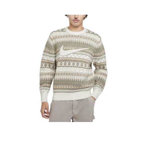 nike Swoosh Fair Isle Свитер Мужской Свет Earlwood Коричневый Canvas Khaki