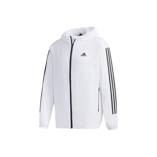 Adidas 3 Stripes Куртка Осенняя Мужская Белая