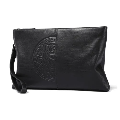 SEPTWOLVES Клатч из натуральной коровьей кожи мужской черный