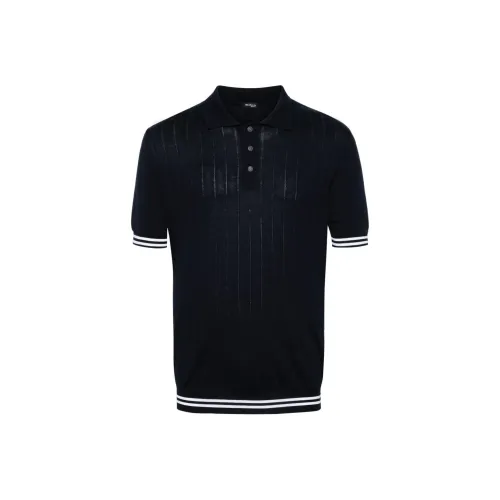 KITON Мужская поло темно-синего цвета