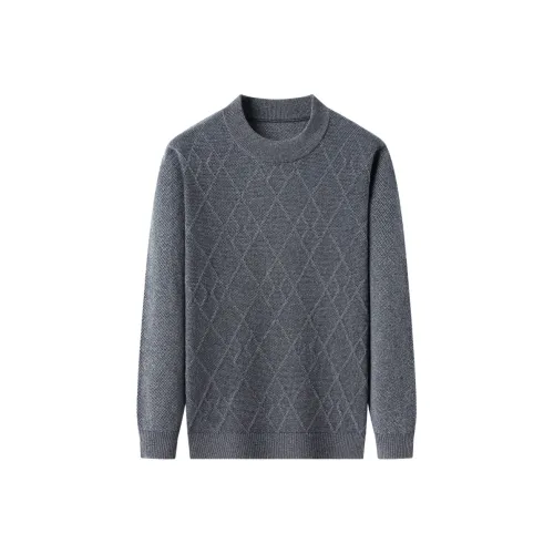 PIERRE CARDIN Кашемир Свитер Мужской Синий Серый