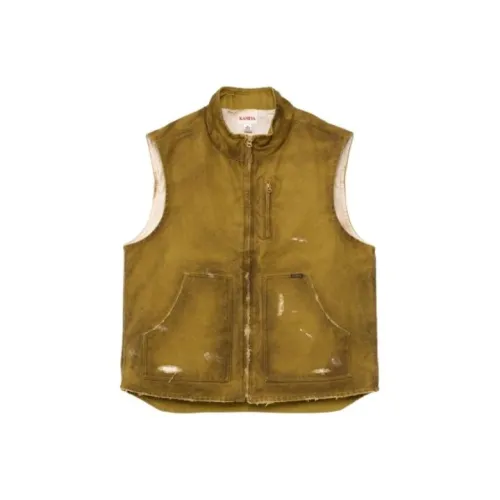 Maison Mihara Yasuhiro Boro Утка Жилет Майка Мужской Желтый