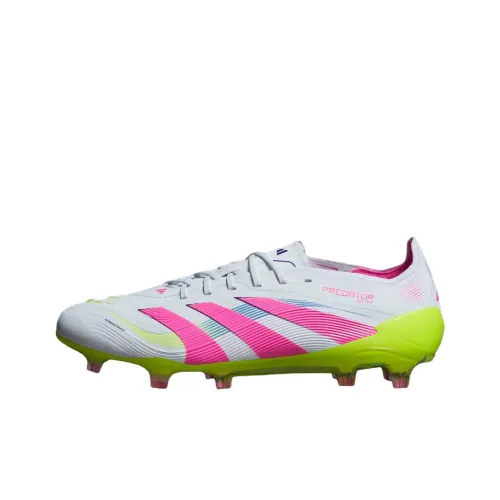 Adidas PREDATOR ELITE FG Твердое покрытие устойчивый к истиранию футбольные бутсы унисекс белый розовый