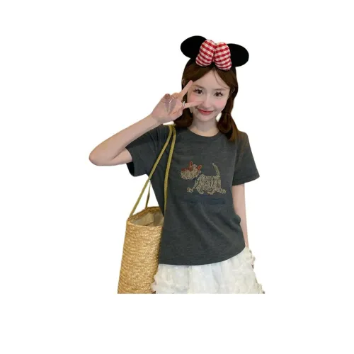 YICHEN Комплект с короткими рукавами рубашка женский серый