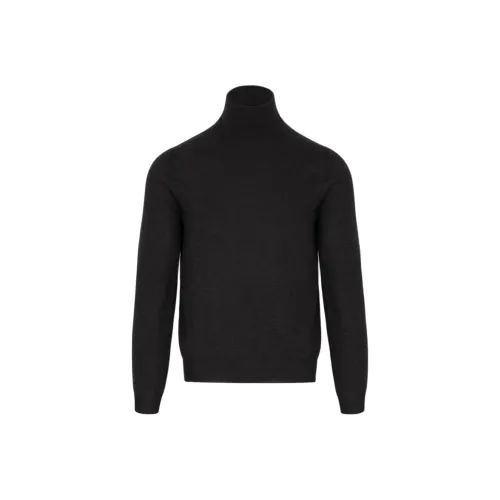 BRIONI FW24 Кашемир Свитер Мужской Угольный Серый