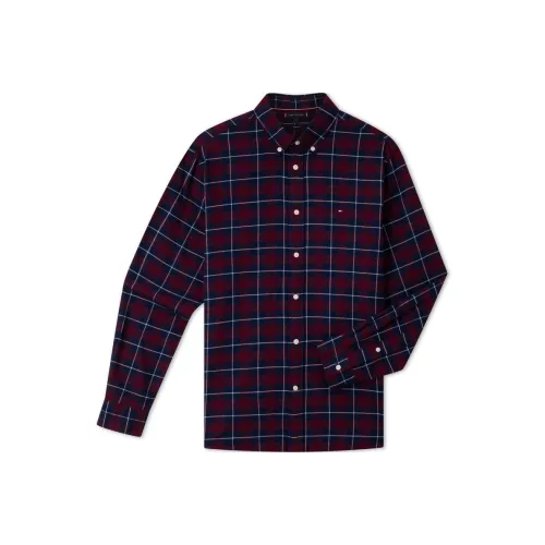 Tommy Hilfiger Красная Синяя Клетчатая 0QJ Мужская Рубашка