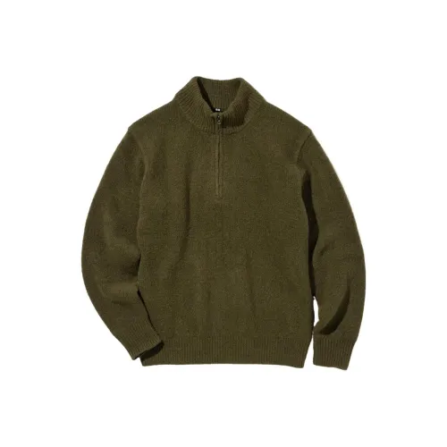 UNIQLO Трикотаж Мужской Темно-оливковый