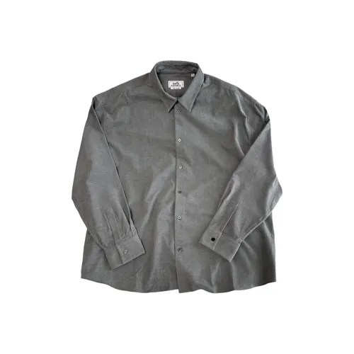 HERMES Серые Мужские Рубашки