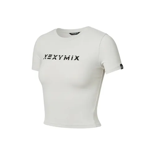 XEXYMIX Йога T-рубашка Женская Мягкий Серый