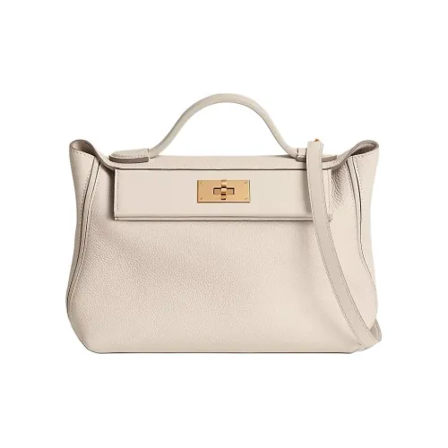 HERMES 24 24 Togo Swift Телячья кожа Сумка на одно плечо Женская Milkshake Белый