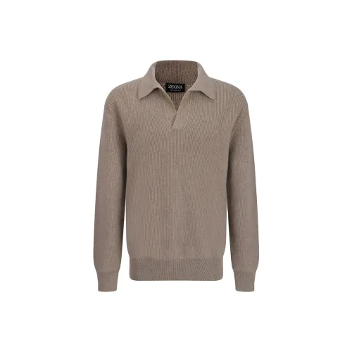 Ermenegildo Zegna Тауповый Мужской Кашемировые Свитера