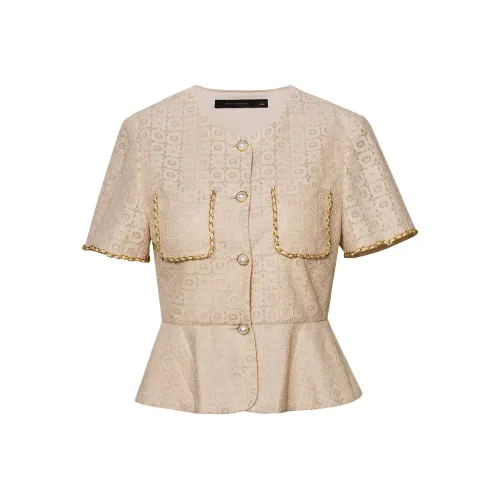 ROEYSHOUSE Cropped Jacket Women's Apricot ROEYSHOUSE Укороченная куртка женская абрикосовая