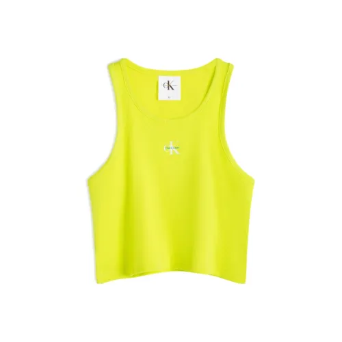CALVIN KLEIN Rainbow Series Топ без рукавов Унисекс Неоново-желтый