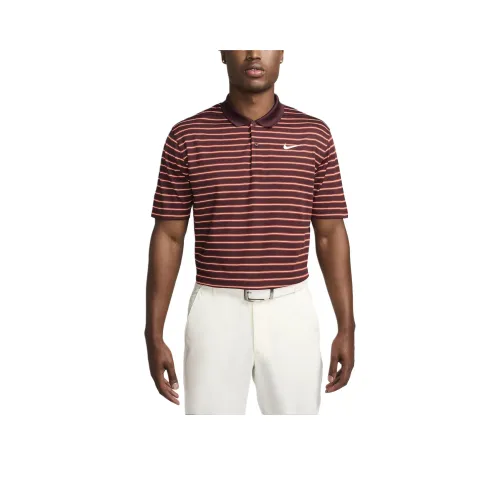 nike Dri Fit Dri Fit Victory Striped GOLF Polo Men's Brown Red
