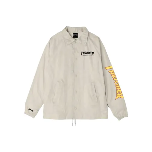 Thrasher Куртка Японская версия Унисекс Серый Белый