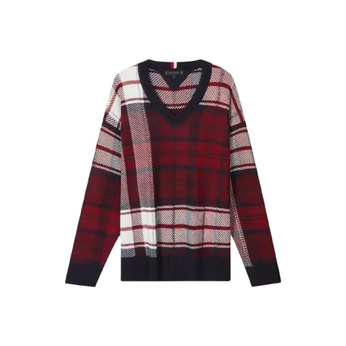 Tommy Hilfiger DW5 Темно-синий Синий Красный Белый Полосы Мужской Трикотаж