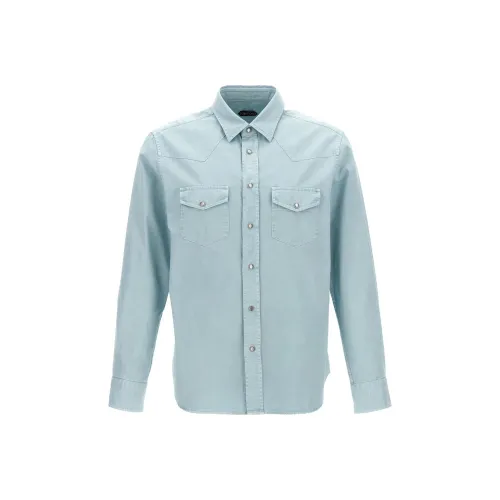 TOM FORD Рубашка Мужская Светло-Синяя
