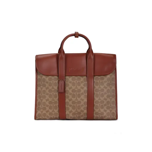 COACH Gotham Коровья кожа Доска для ноутбука Сумка через плечо Сумка Большая Мужская Коричневая и Ржавая