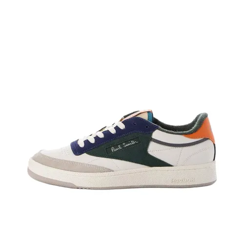 Paul Smith x Reebok CLUB C 85 VINTAGE Низкие Кроссовки для скейтбординга Мужские Белый Зеленый Серый