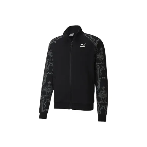 PUMA Luxe Aop Track Черный Серый Цвет Мужская Куртка