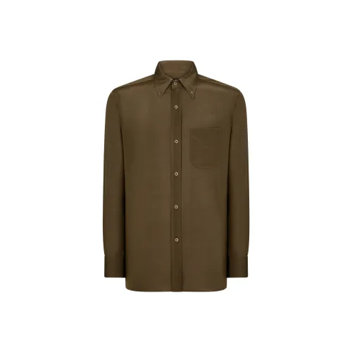TOM FORD SS24 Рубашка Мужская Коричневая