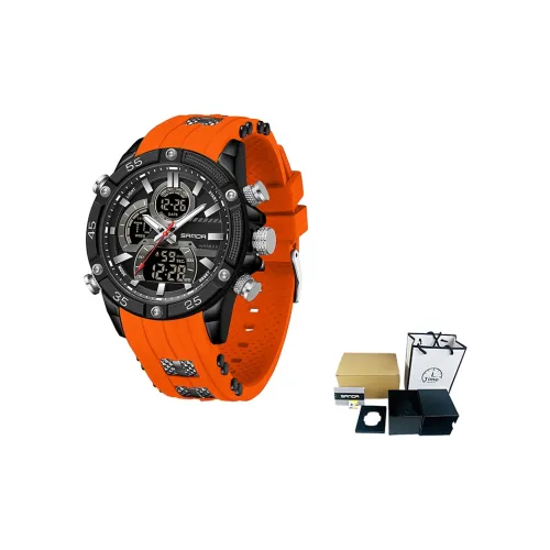 Sanda Кварцевый механизм силиконовый ремешок мужские часы черный циферблат