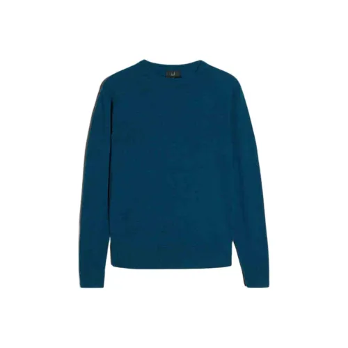Dunhill FW23 Кашемировый свитер мужской циановый