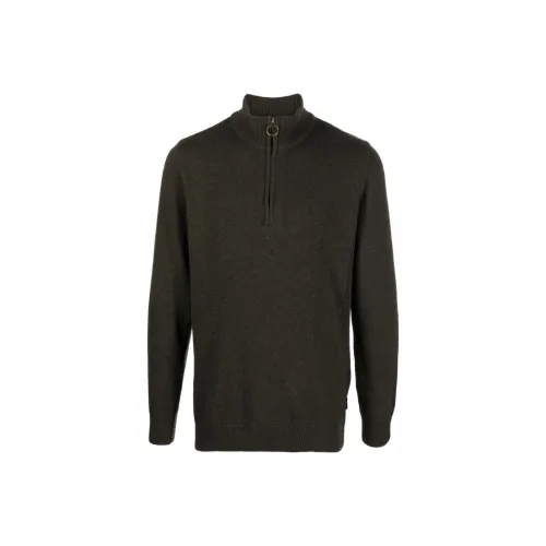 BARBOUR Темно-зеленые мужские свитеры