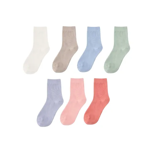 WEIYAFEI Носки Crew Женские упаковка из 7 пар