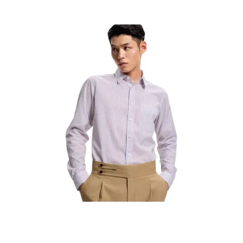 BY CREATIONS Рубашка Мужская Синяя Красная Полосатая