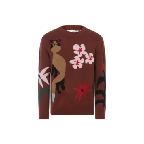 Maison Kitsune Бордовые Мужские Свитера