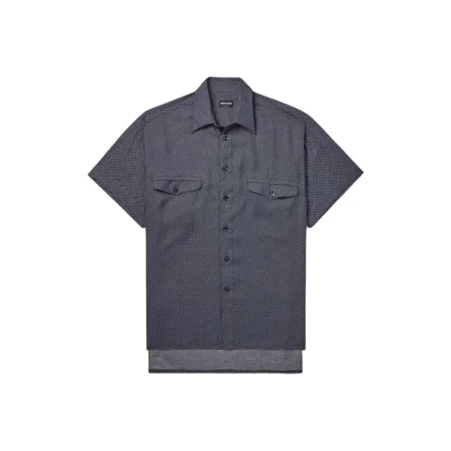GIORGIO ARMANI Blue Men's Shirts GIORGIO ARMANI Синие Мужские Рубашки