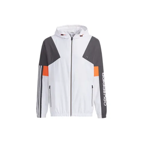 ADIDAS NEO Куртка Мужская Белая Серая Многоцветная